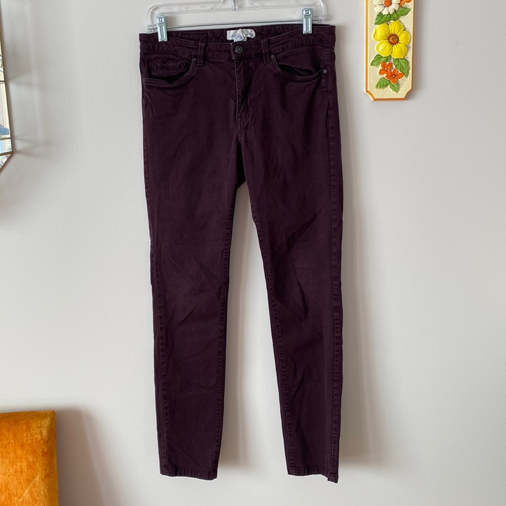 Burgundy Soft Jeggins Skinny Low Rise Jeans